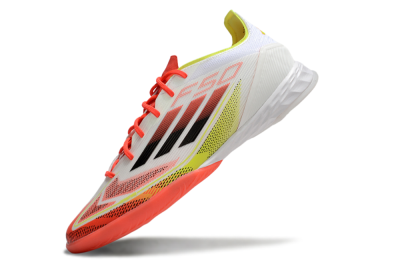 Adidas F50 Pro IC Indoor & Futsal Soccer Shoes - White/Red/Yellow