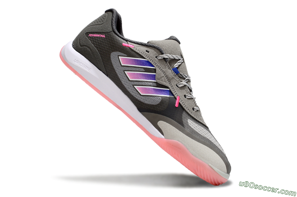 Adidas Fevernova IC Indoor & Futsal Soccer Shoes - Grey/Purple/Pink 4