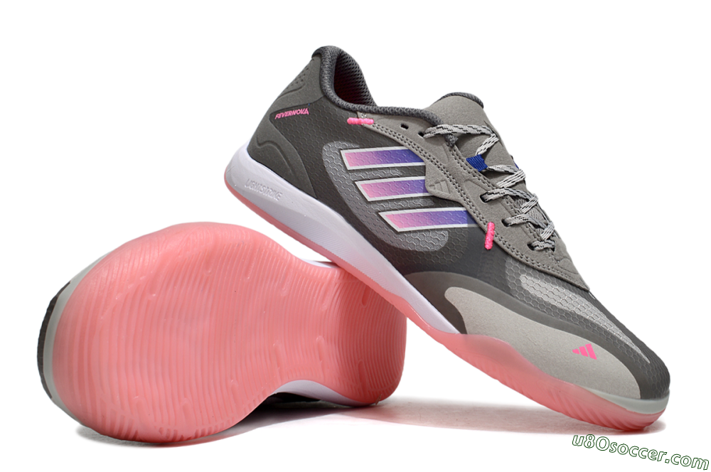 Adidas Fevernova IC Indoor & Futsal Soccer Shoes - Grey/Purple/Pink 0