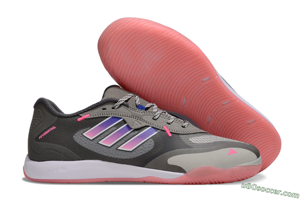 Adidas Fevernova IC Indoor & Futsal Soccer Shoes - Grey/Purple/Pink 1