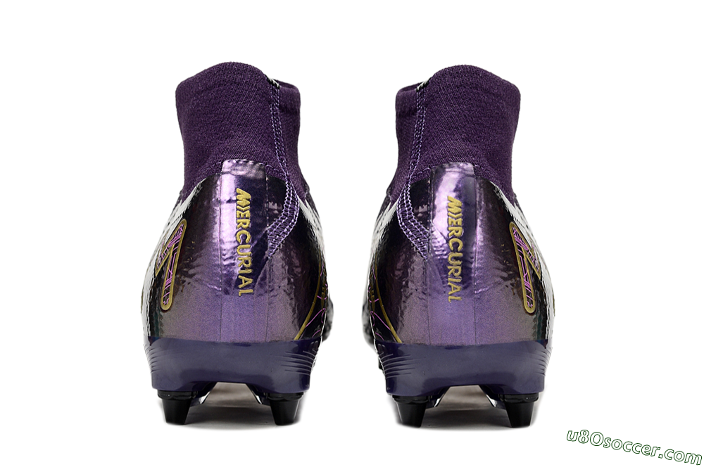 Nike Air Zoom Mercurial Superfly 10 Elite SG Soft Ground Soccer Cleats - Purple/White/Gold 5