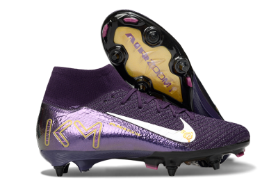 Nike Air Zoom Mercurial Superfly 10 Elite SG Soft Ground Soccer Cleats - Purple/White/Gold