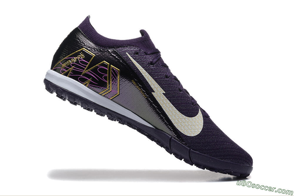 Nike Air Zoom Mercurial Vapor 16 Elite TF Artificial Turf Soccer Shoes - Purple/White/Gold 7