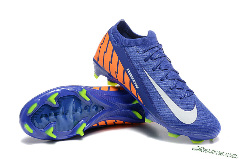 Nike Air Zoom Mercurial Vapor 16 Elite FG Firm Ground Soccer Cleats - Blue/White/Orange 4