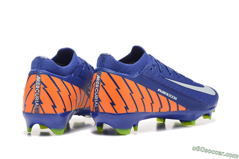 Nike Air Zoom Mercurial Vapor 16 Elite FG Firm Ground Soccer Cleats - Blue/White/Orange 9