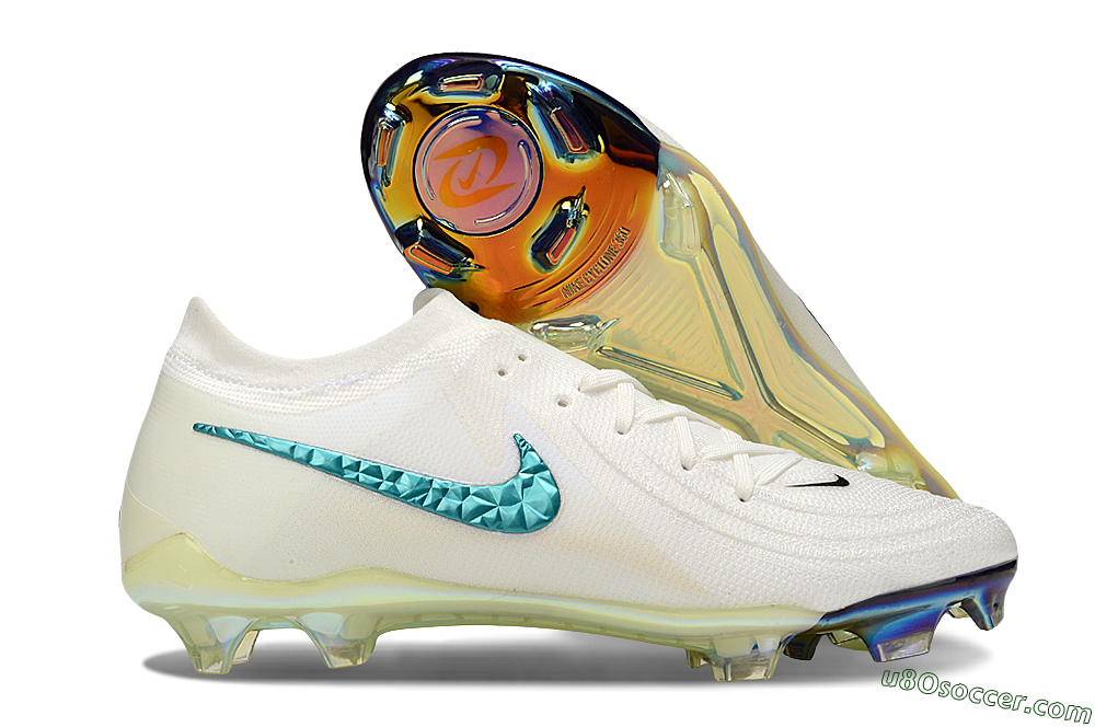Nike Phantom GX Elite FG Firm Ground Soccer Cleats - Beige/Blue/Black 1