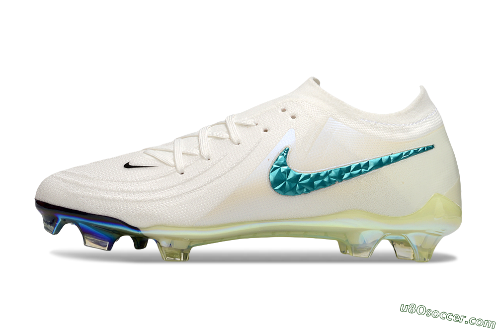 Nike Phantom GX Elite FG Firm Ground Soccer Cleats - Beige/Blue/Black 2