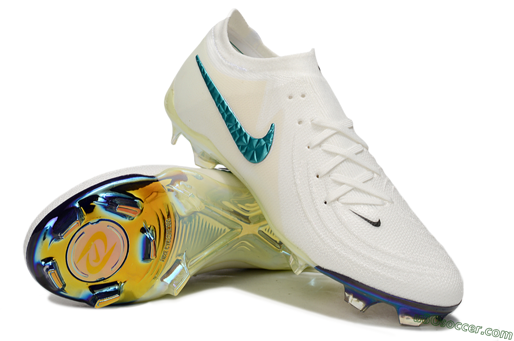Nike Phantom GX Elite FG Firm Ground Soccer Cleats - Beige/Blue/Black 3
