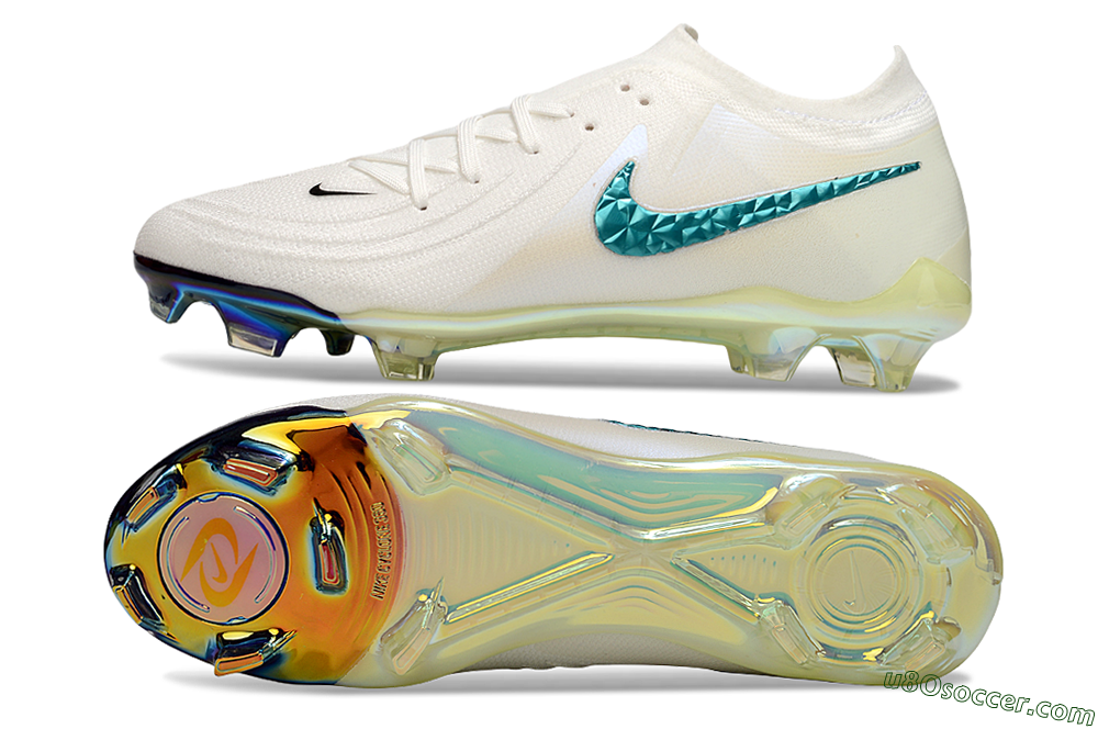 Nike Phantom GX Elite FG Firm Ground Soccer Cleats - Beige/Blue/Black 0