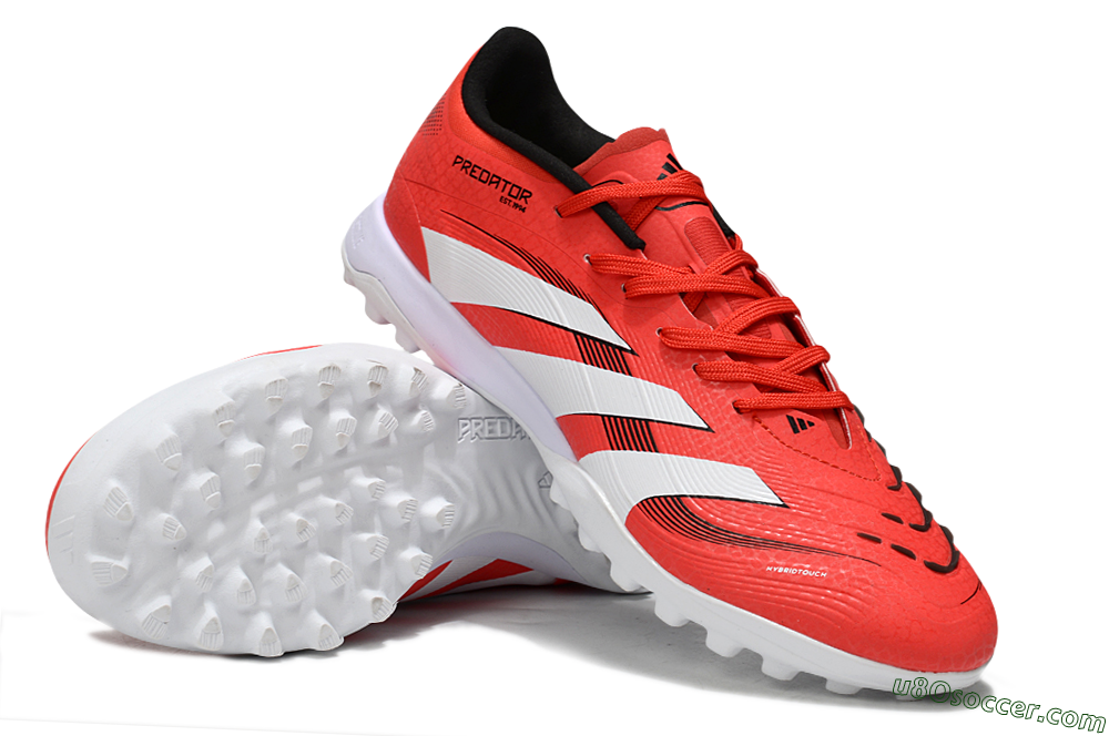 Adidas Predator 24 Elite TF Artificial Turf Soccer Shoes - Red/White/Black 2