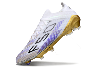 Adidas F50+ Elite Lightstrike Pro FG Firm Ground Soccer Cleats - White/Purple/Gold