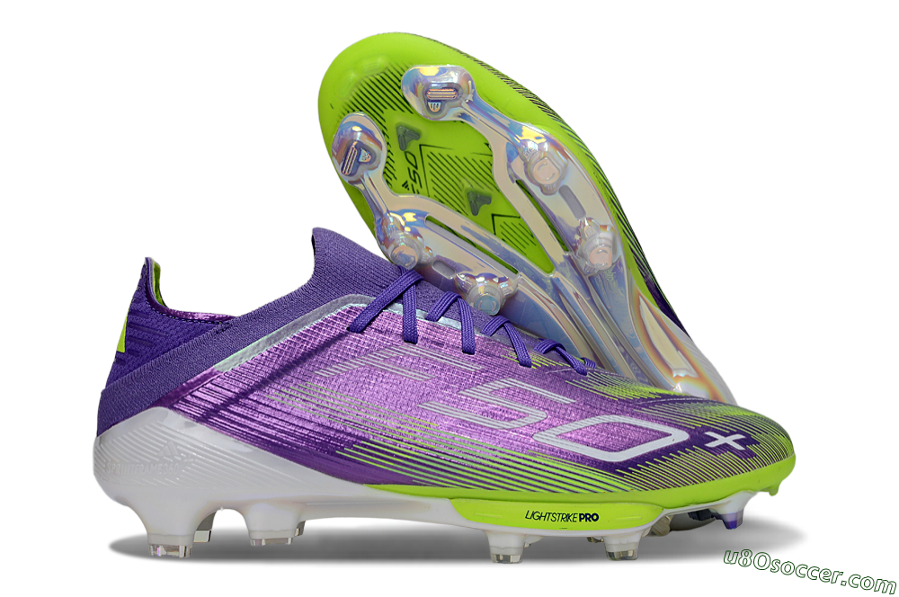 Adidas F50+ Elite Lightstrike Pro FG Firm Ground Soccer Cleats - Purple/Yellow/White 1