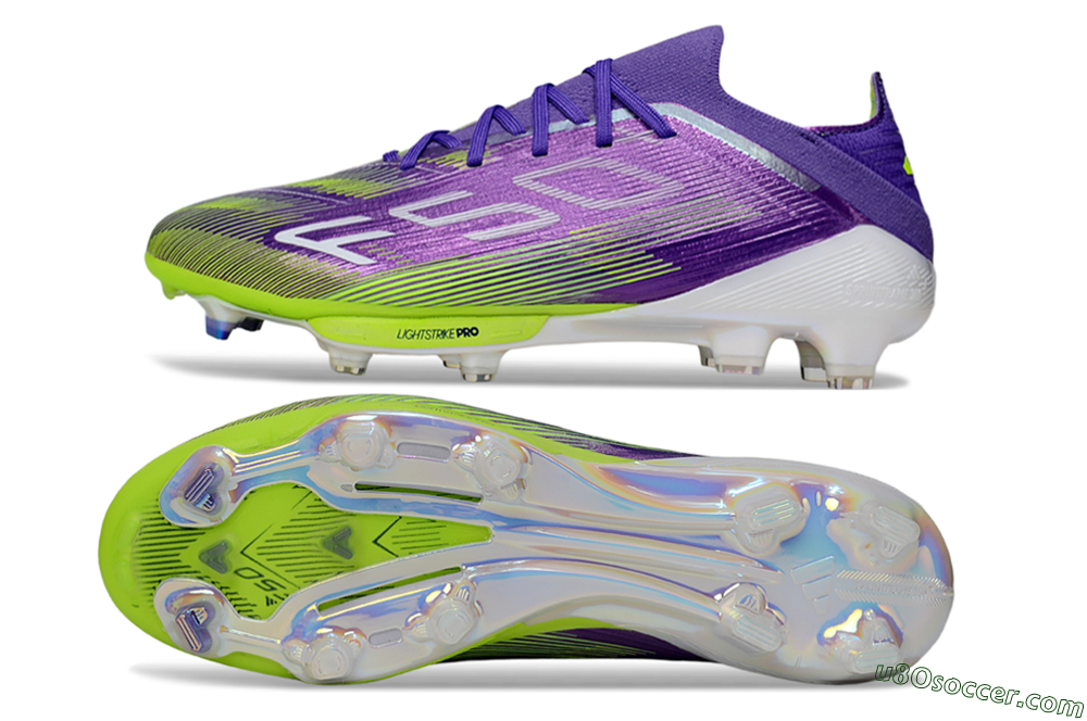 Adidas F50+ Elite Lightstrike Pro FG Firm Ground Soccer Cleats - Purple/Yellow/White 0