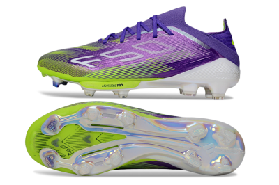 Adidas F50+ Elite Lightstrike Pro FG Firm Ground Soccer Cleats - Purple/Yellow/White