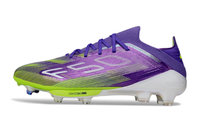 Adidas F50+ Elite Lightstrike Pro FG Firm Ground Soccer Cleats - Purple/Yellow/White