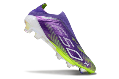 Adidas F50+ Elite Laceless FG Firm Ground Soccer Cleats - Purple/Yellow/White