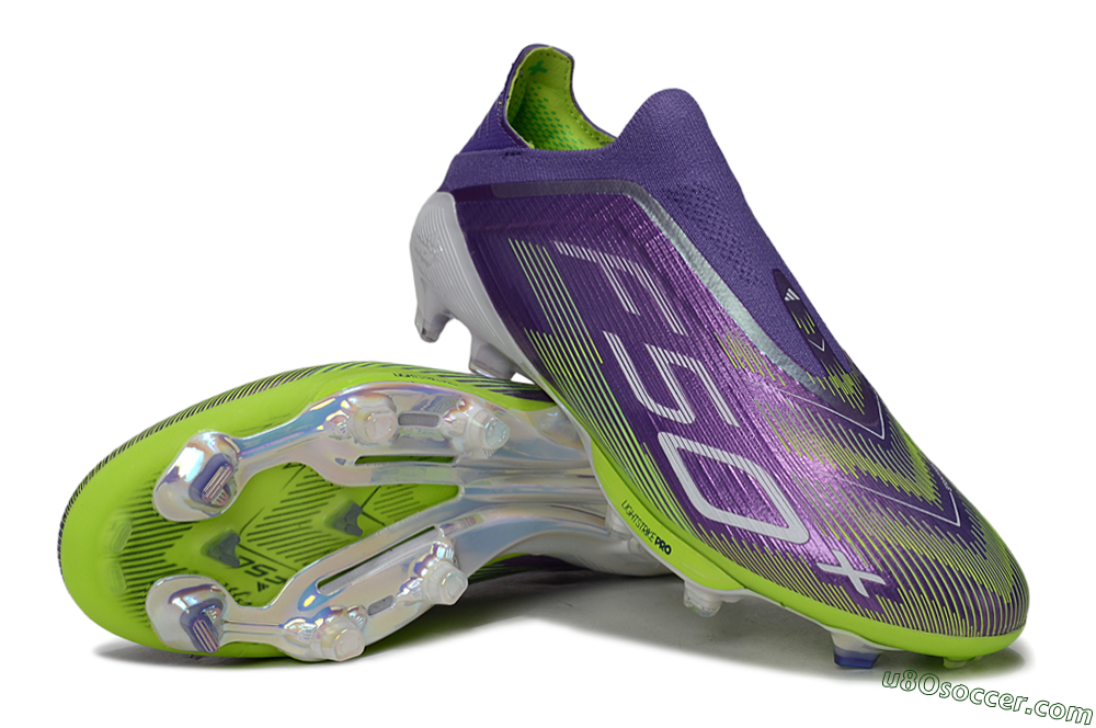 Adidas F50+ Elite Laceless FG Firm Ground Soccer Cleats - Purple/Yellow/White 3
