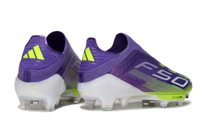 Adidas F50+ Elite Laceless FG Firm Ground Soccer Cleats - Purple/Yellow/White