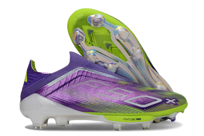 Adidas F50+ Elite Laceless FG Firm Ground Soccer Cleats - Purple/Yellow/White