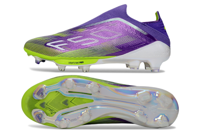 Adidas F50+ Elite Laceless FG Firm Ground Soccer Cleats - Purple/Yellow/White