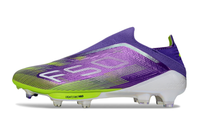 Adidas F50+ Elite Laceless FG Firm Ground Soccer Cleats - Purple/Yellow/White