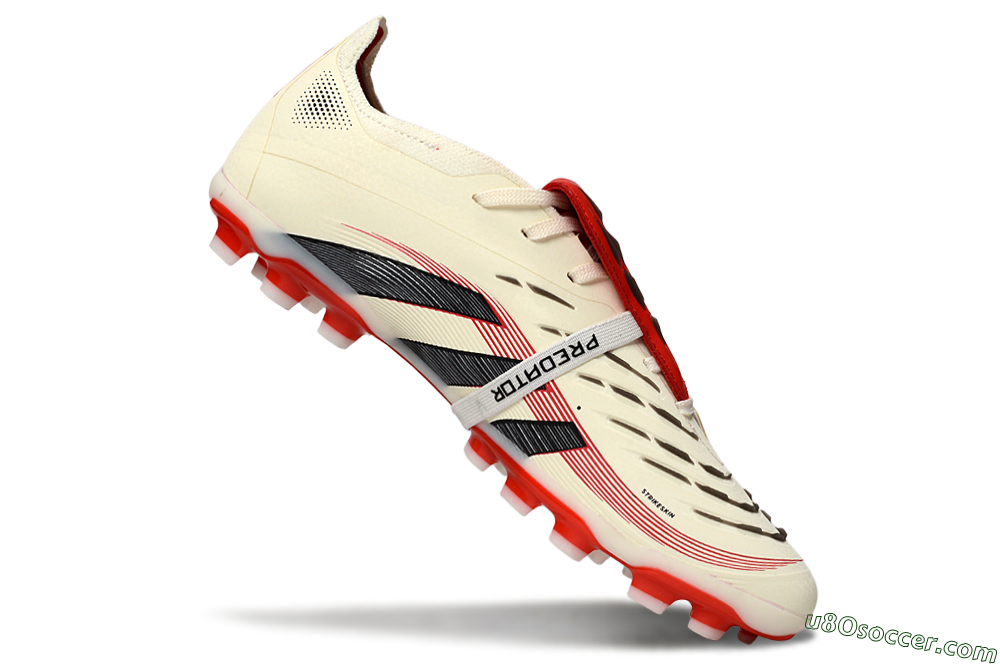 Adidas Predator Elite Foldover Tongue TF Artificial Turf Soccer Shoes - Beige/Black/Red 4