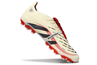 Adidas Predator Elite Foldover Tongue TF Artificial Turf Soccer Shoes - Beige/Black/Red