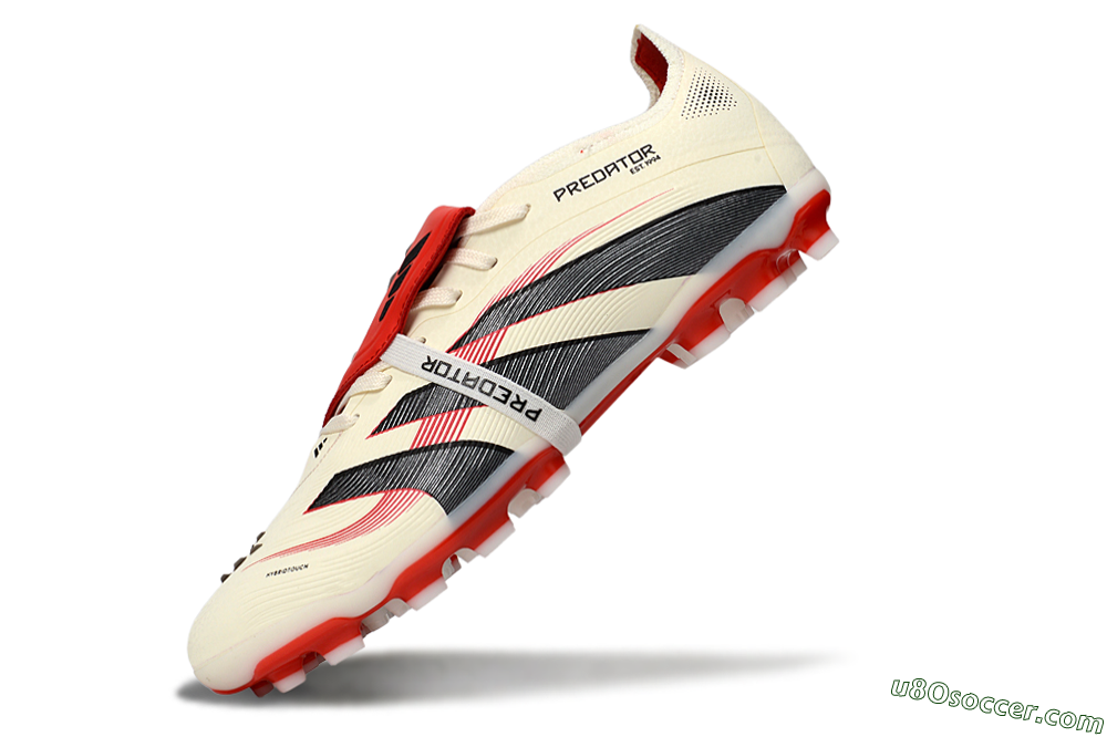 Adidas Predator Elite Foldover Tongue TF Artificial Turf Soccer Shoes - Beige/Black/Red 5