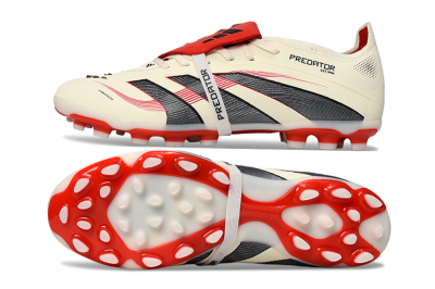 Adidas Predator Elite Foldover Tongue TF Artificial Turf Soccer Shoes - Beige/Black/Red