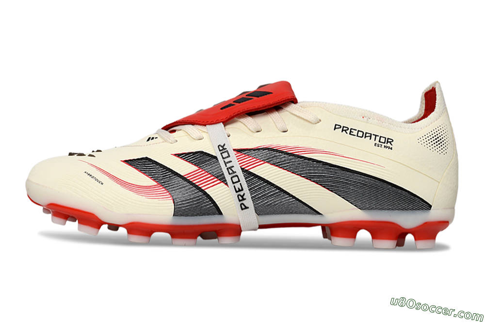 Adidas Predator Elite Foldover Tongue TF Artificial Turf Soccer Shoes - Beige/Black/Red 2