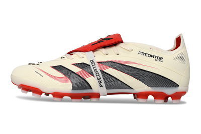 Adidas Predator Elite Foldover Tongue TF Artificial Turf Soccer Shoes - Beige/Black/Red
