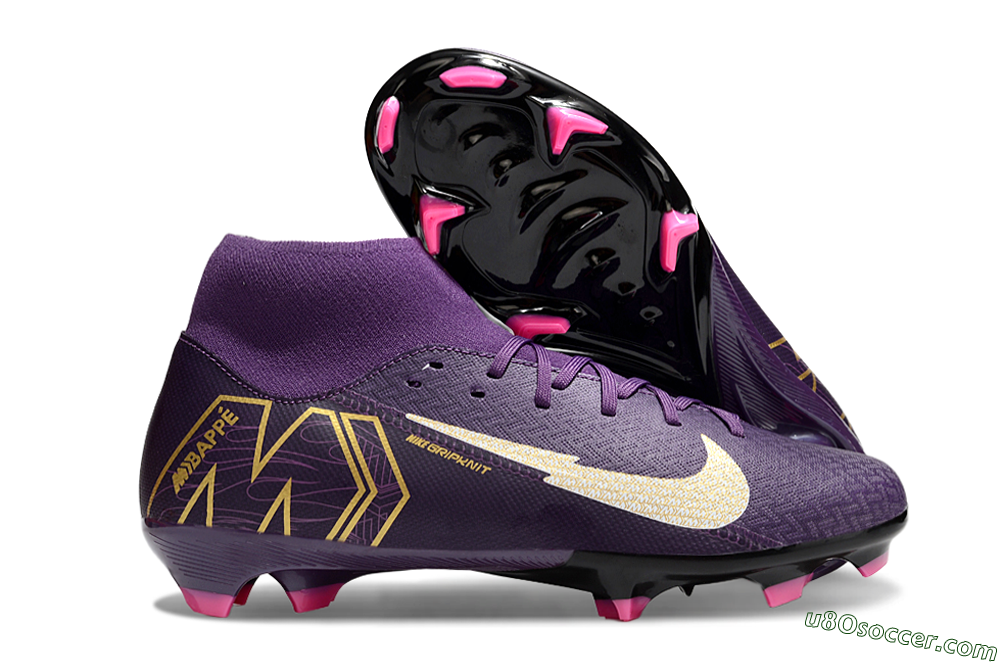 Nike Air Zoom Mercurial Superfly 10 Academy FG Firm Ground Soccer Cleats - Purple/White/Gold 1
