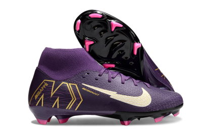Nike Air Zoom Mercurial Superfly 10 Academy FG Firm Ground Soccer Cleats - Purple/White/Gold