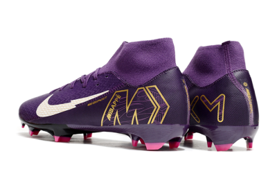 Nike Air Zoom Mercurial Superfly 10 Academy FG Firm Ground Soccer Cleats - Purple/White/Gold