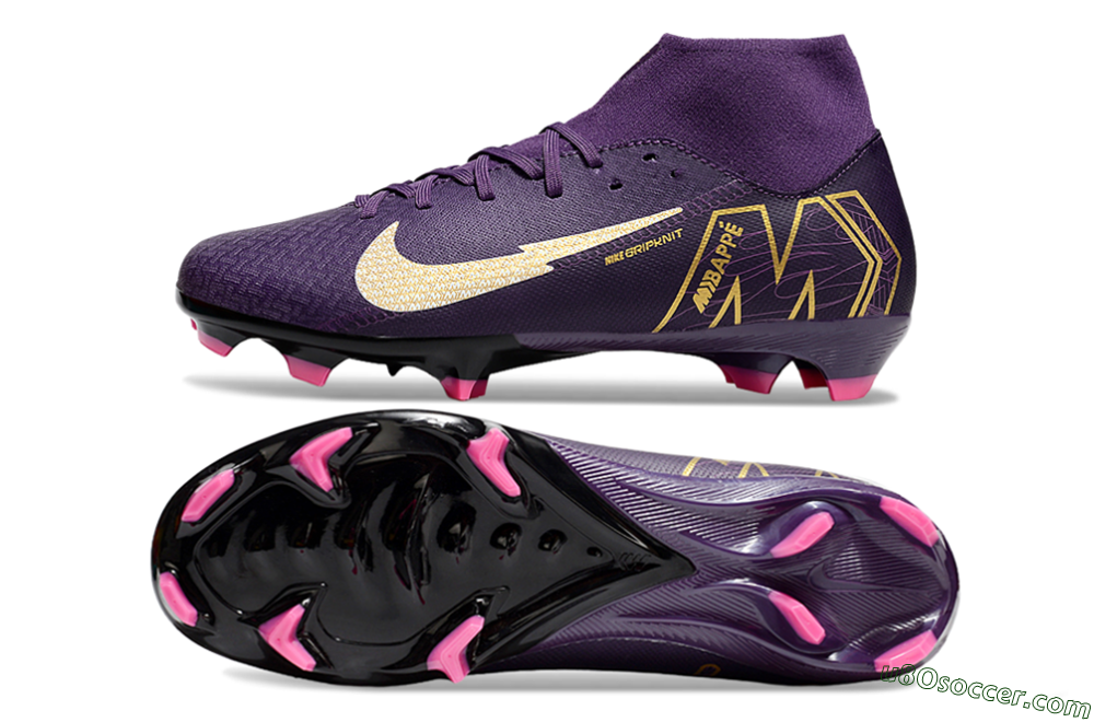 Nike Air Zoom Mercurial Superfly 10 Academy FG Firm Ground Soccer Cleats - Purple/White/Gold 0