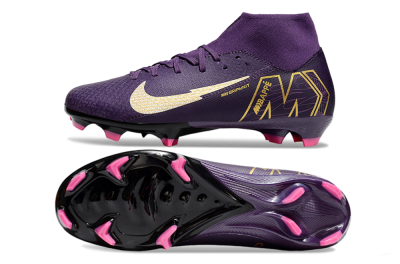 Nike Air Zoom Mercurial Superfly 10 Academy FG Firm Ground Soccer Cleats - Purple/White/Gold