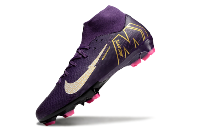 Nike Air Zoom Mercurial Superfly 10 Academy FG Firm Ground Soccer Cleats - Purple/White/Gold