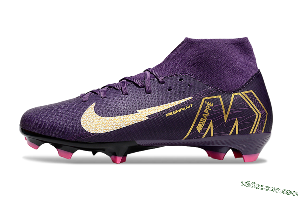 Nike Air Zoom Mercurial Superfly 10 Academy FG Firm Ground Soccer Cleats - Purple/White/Gold 2