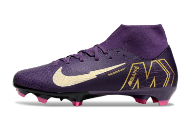 Nike Air Zoom Mercurial Superfly 10 Academy FG Firm Ground Soccer Cleats - Purple/White/Gold