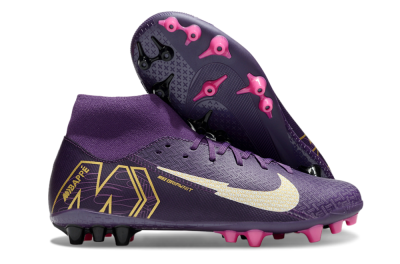 Nike Air Zoom Mercurial Superfly 10 Academy AG Artificial Grass Soccer Cleats - Purple/White/Gold