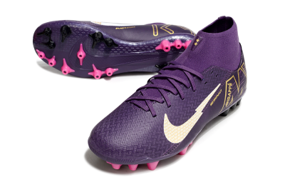 Nike Air Zoom Mercurial Superfly 10 Academy AG Artificial Grass Soccer Cleats - Purple/White/Gold