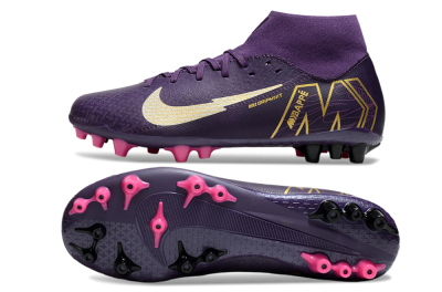 Nike Air Zoom Mercurial Superfly 10 Academy AG Artificial Grass Soccer Cleats - Purple/White/Gold