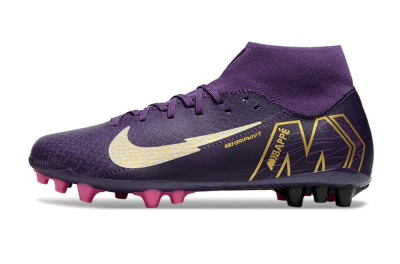 Nike Air Zoom Mercurial Superfly 10 Academy AG Artificial Grass Soccer Cleats - Purple/White/Gold