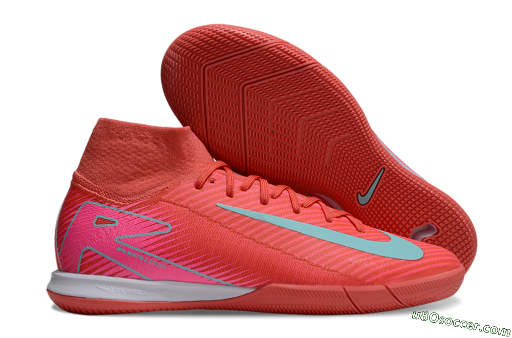 Nike Air Zoom Mercurial Superfly 10 Elite IC Indoor & Futsal Soccer Shoes - Red/Jade/Pink 1