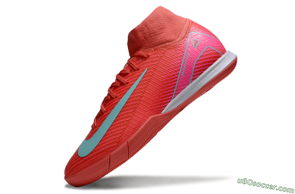 Nike Air Zoom Mercurial Superfly 10 Elite IC Indoor & Futsal Soccer Shoes - Red/Jade/Pink 5