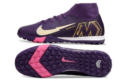 Nike Air Zoom Mercurial Superfly 10 Academy TF Artificial Turf Soccer Shoes - Purple/White/Gold