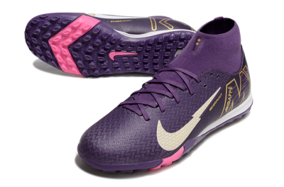 Nike Air Zoom Mercurial Superfly 10 Academy TF Artificial Turf Soccer Shoes - Purple/White/Gold