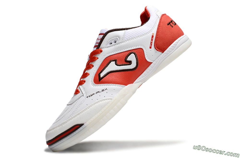 Joma Top Flex IC Indoor & Futsal Soccer Shoes - White/Red/Black 5