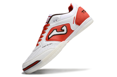 Joma Top Flex IC Indoor & Futsal Soccer Shoes - White/Red/Black