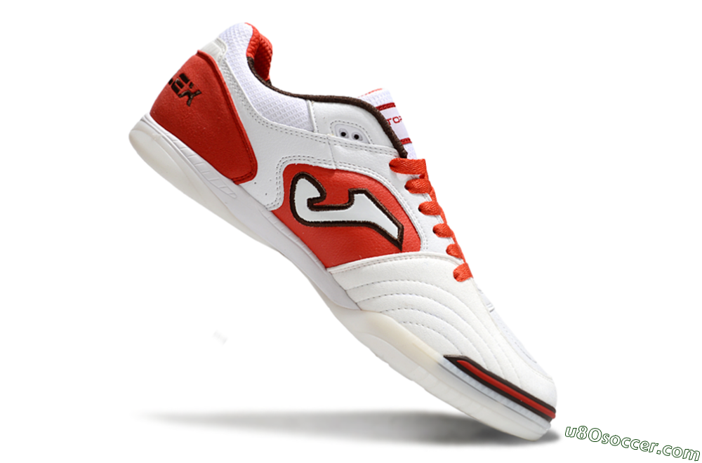 Joma Top Flex IC Indoor & Futsal Soccer Shoes - White/Red/Black 4